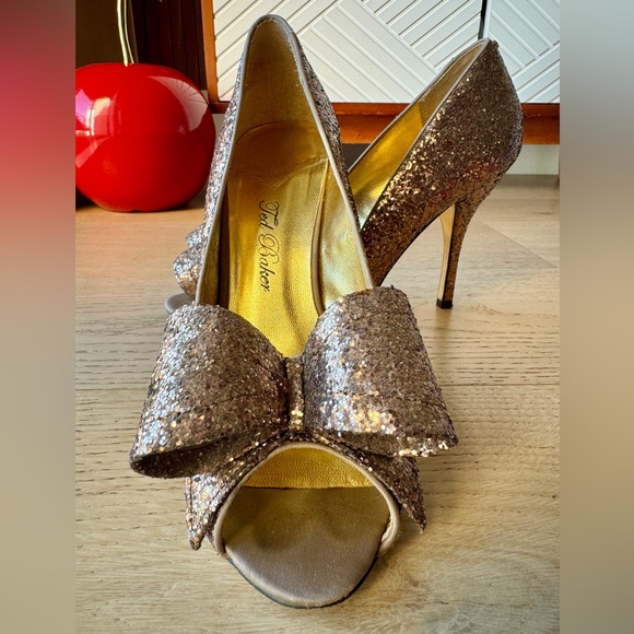 Ted Baker Chocolate Glitter High Heels - Size UK 7/US 9 - Picture 4 of 9